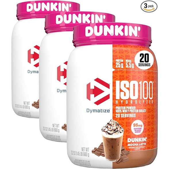Dymatize USA ISO 100 Whey Protein Powder Isolate DUNKIN' (620g)